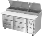Victory Refrigeration VPPD67HC-6 67.13'' 6 Drawer Refrigerated Pizza Prep Table