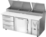 Victory Refrigeration VPPD72HC-3 72.13'' 1 Door 3 Drawer Refrigerated Pizza Prep Table