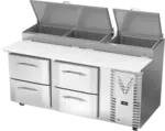 Victory Refrigeration VPPD72HC-4 72.13'' 4 Drawer Refrigerated Pizza Prep Table