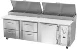 Victory Refrigeration VPPD93HC-4 93.00'' 1 Door 4 Drawer Counter Height Refrigerated Pizza Prep Table