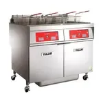 Vulcan 2ER50AF Two 50 lb. Full Frypots Electric Floor Fryer with Analog Controls and KleenScreen PLUS® Filter System, 208 Volts