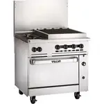 Vulcan 36C-2B24CBN Restaurant Gas Range, with 2 Burners (1) 24" Charbroiler and Convection oven - 135,000 BTU
