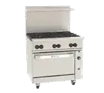 Wolf C36S-6B Restaurant Gas Range, with 6 Burners and Standard Oven - 215,000 BTU